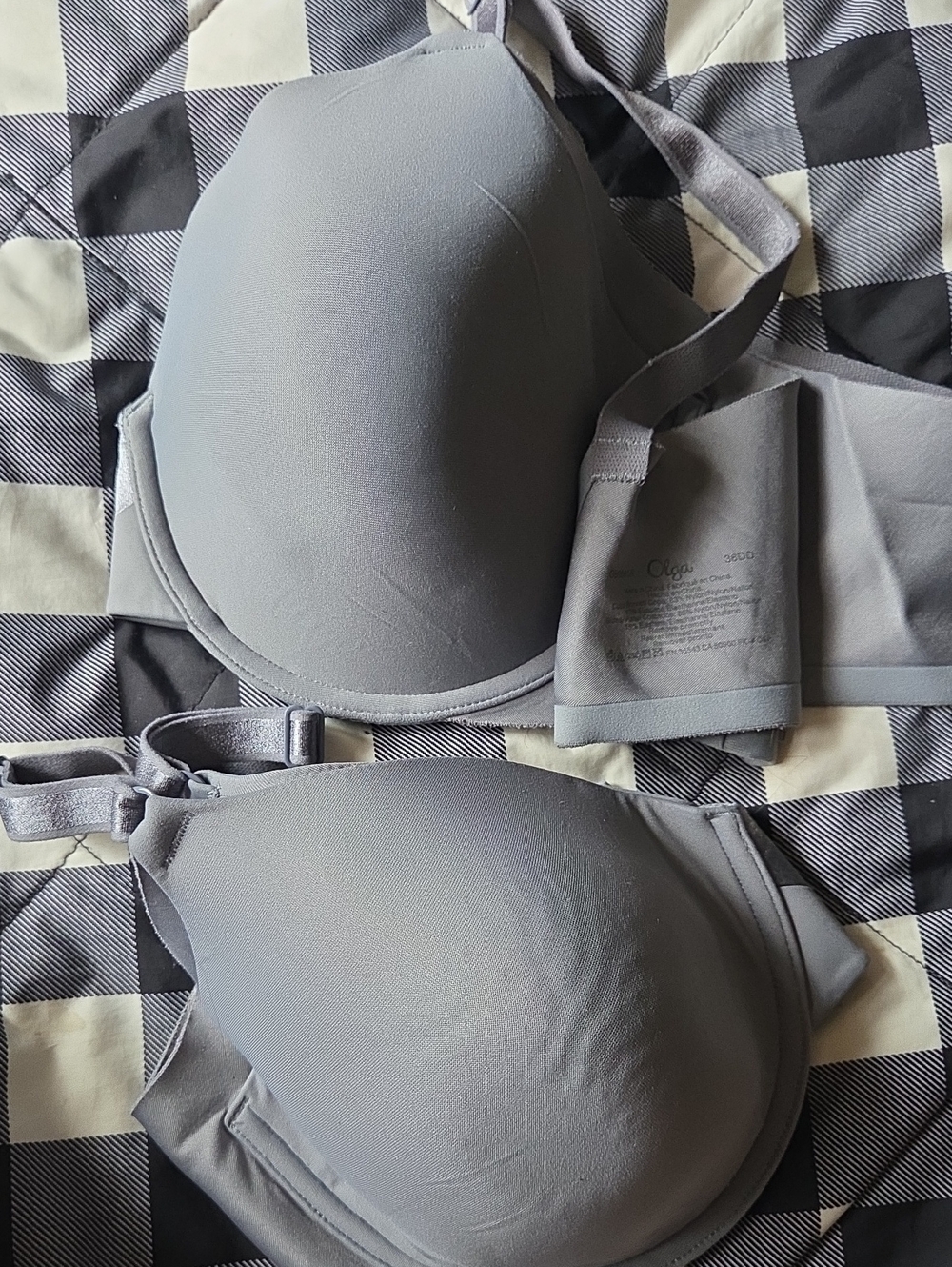 Olga Smooth Light Gray T-Shirt Bras-one 38D & one 36DD